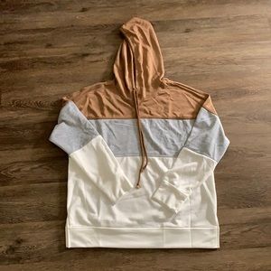 Brown grey white hoodie